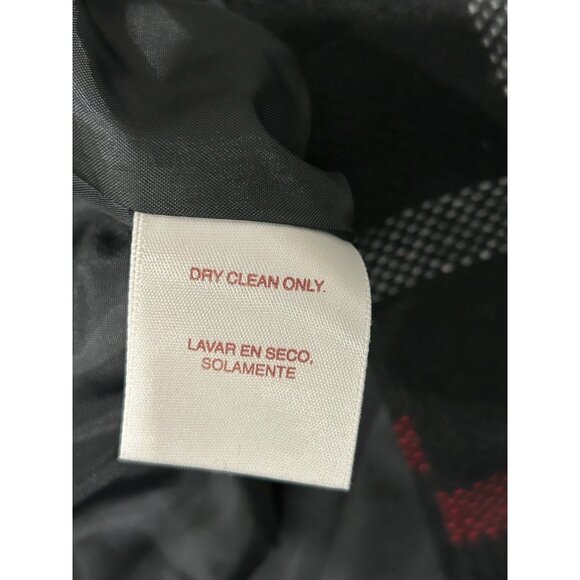 Vintage Worthington Plaid Skirt Black Red Gray Wool Side Button Closure Sz 24 - Picture 7 of 8